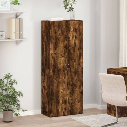 Шкаф за документи, опушен дъб, 60x32x153 см, инженерно дърво