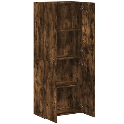 Шкаф за документи, опушен дъб, 60x32x153 см, инженерно дърво