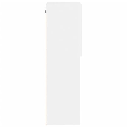 ТВ шкаф с LED осветление, бял, 40,5x30x102 см