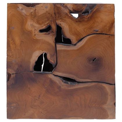 Табуретки 4 бр., кафяви, 40x40x45 см, тиково дърво масив