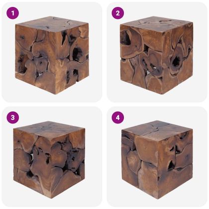 Табуретки 4 бр., кафяви, 40x40x45 см, тиково дърво масив