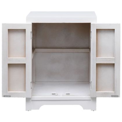 Нощно шкафче, бяло, 38x28x52 см, дърво от пауловния