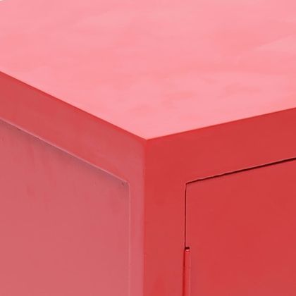 Нощно шкафче, червено, 38x28x52 см, дърво от пауловния