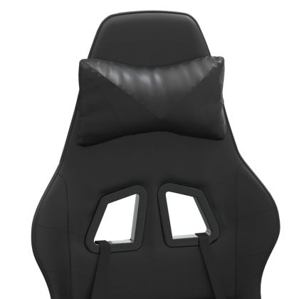 Гейминг стол, черен, изкуствена кожа