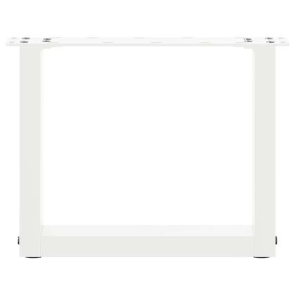 Крака за масичка за кафе, U-образни, 2 бр., бели, 30 x (30-31) см, стомана
