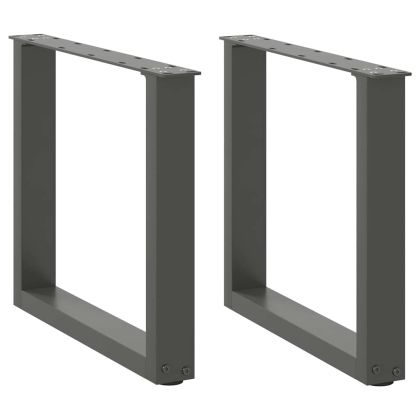 Крака за масичка за кафе, U-образни, 2 бр., антрацит, 50x(42-43) см, стомана