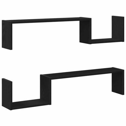 Стенен рафт 2 бр. Черния дъб 100 x 15 x 20 см
