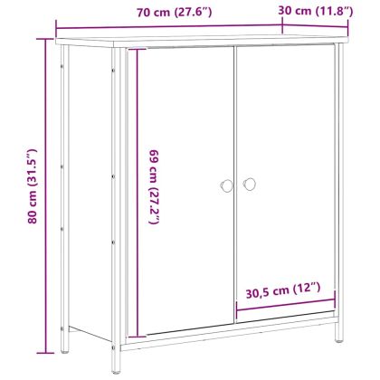 Служебен шкаф Черния дъб 70 x 30 x 80 см Инженерно дърво