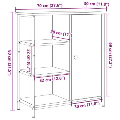 Служебен шкаф Дъб 70 x 30 x 80 см