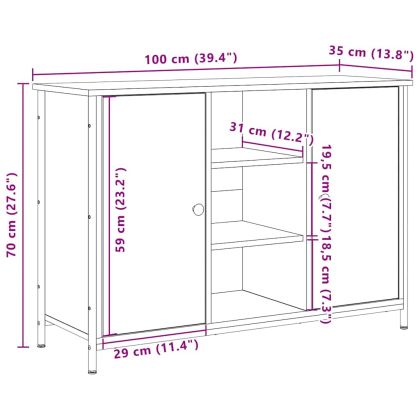 Служебен шкаф Старо дърво 100 x 35 x 70 см