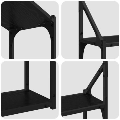 Стенен рафт с рафт Черен дъб 60 x 21 x 51 cm Инженерно дърво