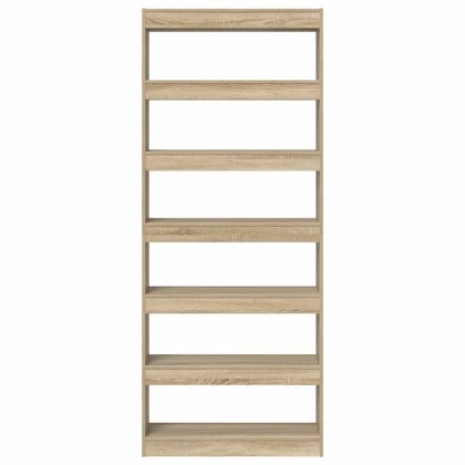 Шкаф за книги Сонома дъб 80 x 30 x 198 см Инженерно дърво