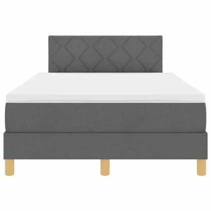 Легло с пружинирана основа Тъмен сив 120 x 200 cm текстил