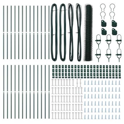 Стълб за ограда. Зелен 50 x 1,4 м (50 мм мрежа) Стомана и PVC