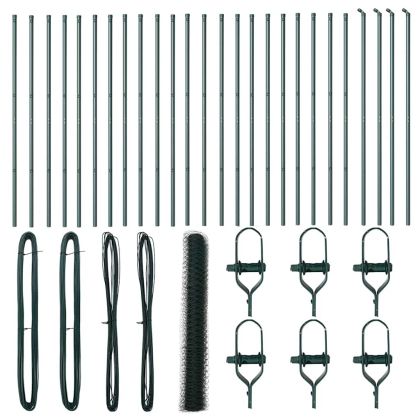 Стълб за ограда. Зелен 50 x 1,4 м (50 мм мрежа) Стомана и PVC