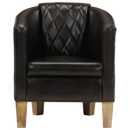 Фотьойл, черен, естествена кожа