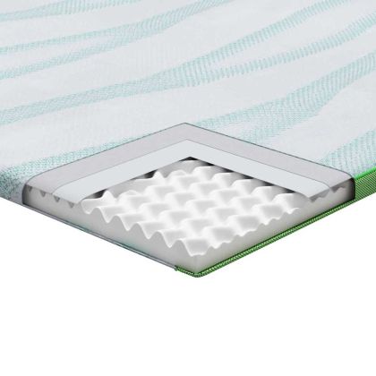 Топер за матрак Бяло и зелено 80 x 200 cm Жакардова тъкан