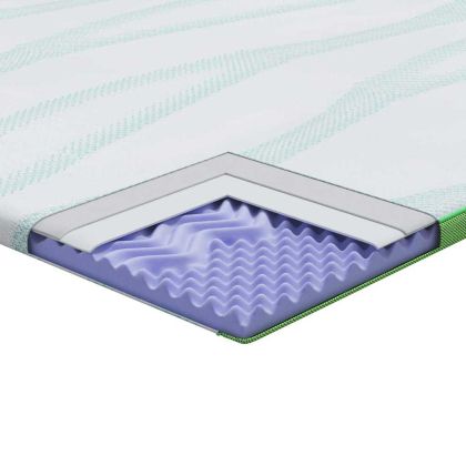 Топер за матрак Бяло и зелено 70 x 200 cm Жакардова тъкан