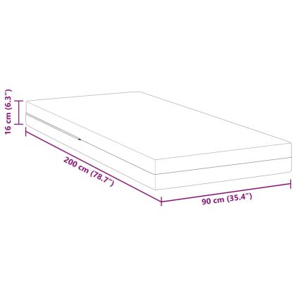 Матрак Средно твърдо 90 x 200 cm Бяло