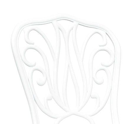 Градински бистро комплект 3 pcs Бяло Алуминий