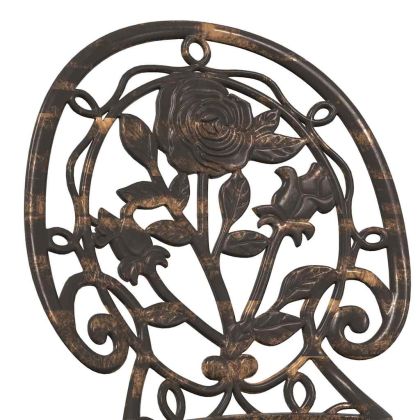 Градински бистро комплект 3 pcs Бронзов Алуминий