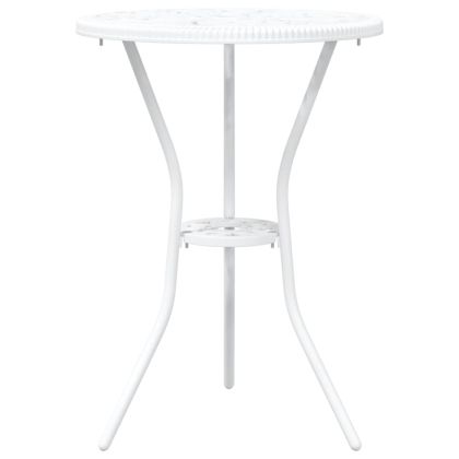 Градински бистро комплект 3 pcs Бяло Алуминий