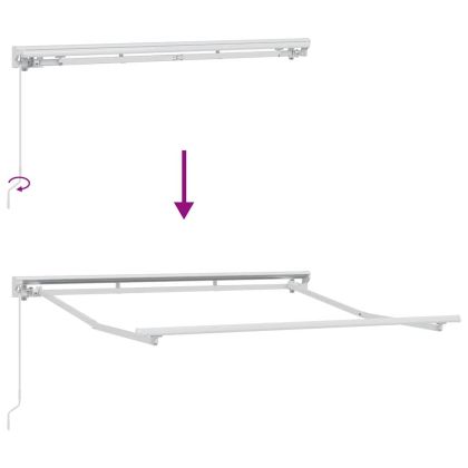 Рамка за сенник Регулирума Бял 2,5 x 2 m Стомана