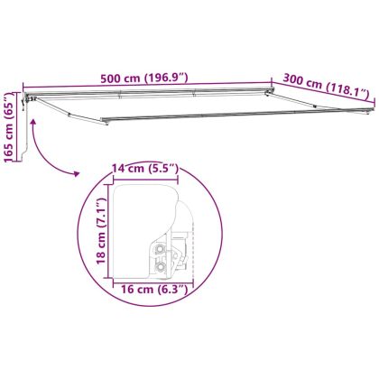 Рамка за сенник Регулирума Антрацит 5 x 3 m Стомана