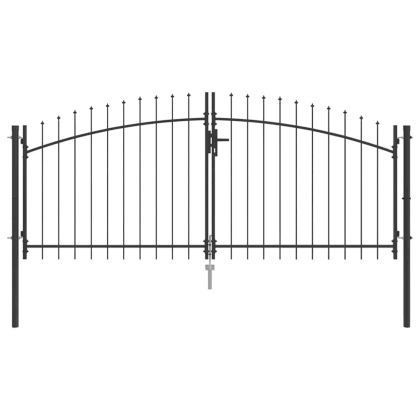 Двойна порта с заключване Woerden Сив 299,5 x 174,5 см Стомана