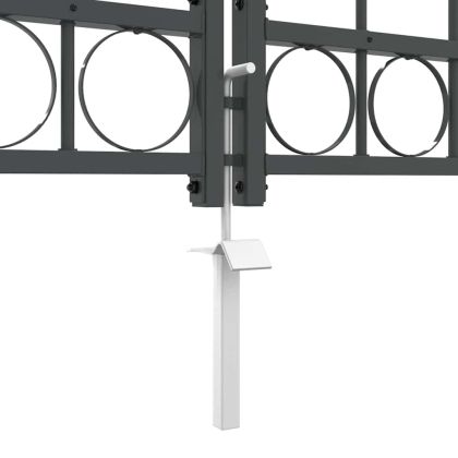 Врата за ограда с аркиран връх Assen Сив 400 x 100 cm Стомана