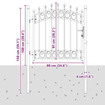 Оградна врата с шипове EMMEN 100 x 100 cm