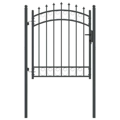 Оградна врата с шипове EMMEN 125 x 100 см Сиво С ключалка