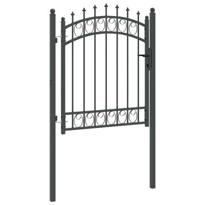 Оградна врата с шипове EMMEN 125 x 100 см Сиво С ключалка