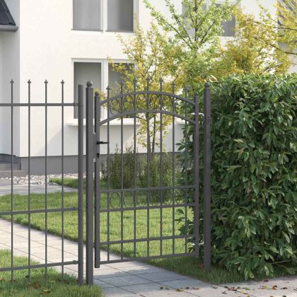 Оградна врата с шипове EMMEN 170 х 100 см Сиво С ключалка