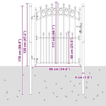 Оградна врата с шипове EMMEN 150 x 100 cm