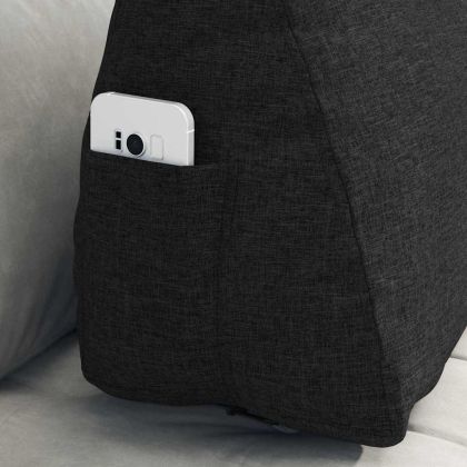 Възглавница за гръб Черно 60 x 20 x 50 см текстил