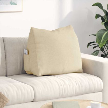 Възглавница за гръб Крем 60 x 20 x 50 см текстил
