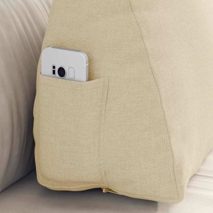 Възглавница за гръб Крем 60 x 20 x 50 см текстил