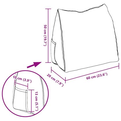 Възглавница за гръб Крем 60 x 20 x 50 см текстил