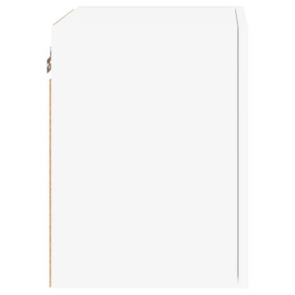 Стенен ТB шкаф, бял, 40,5x30x40 см, инженерно дърво