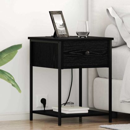 Нощен шкаф 2 pcs Черния дъб 42 x 41 x 56 см Инженерно дърво