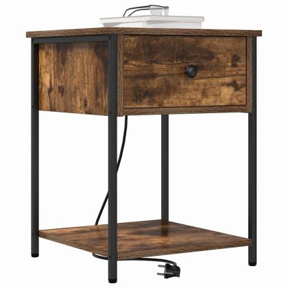 Нощен шкаф 2 pcs Димян дъб 42 x 41 x 56 см Инженерно дърво