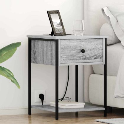 Нощен шкаф Сив Сонома 42 x 41 x 56 см Инженерно дърво