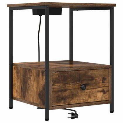 Нощен шкаф 2 pcs Димян дъб 42 x 41 x 56 см Инженерно дърво