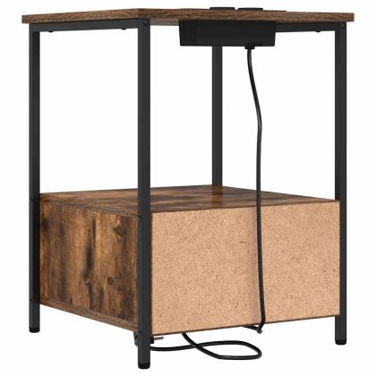 Нощен шкаф 2 pcs Димян дъб 42 x 41 x 56 см Инженерно дърво