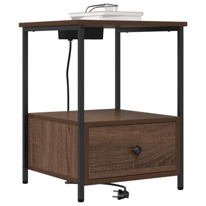 Нощен шкаф 2 pcs Кафяв дъб 42 x 41 x 56 см Инженерно дърво