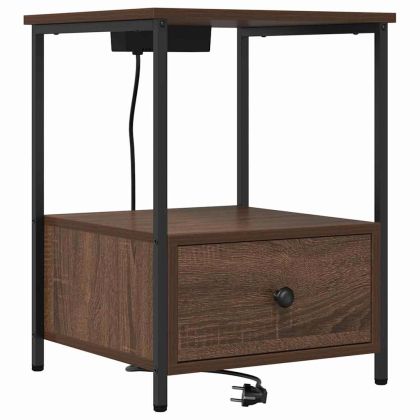 Нощен шкаф 2 pcs Кафяв дъб 42 x 41 x 56 см Инженерно дърво