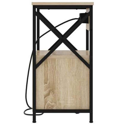 Нощен шкаф 2 pcs Сонома дъб 40 x 31 x 60 см Инженерно дърво