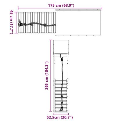 Комбинирано детско съоръжение за игра на открито, бор масив