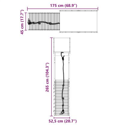 Комбинирано детско съоръжение за игра на открито, бор масив